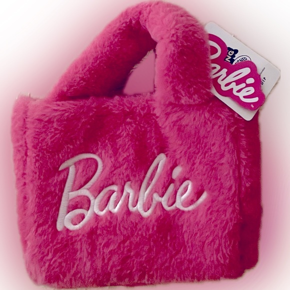 Skinnydip x Barbie Pink Plush Fluffy Convertible Crossbody/Tote Bag 💖 - Picture 2 of 10
